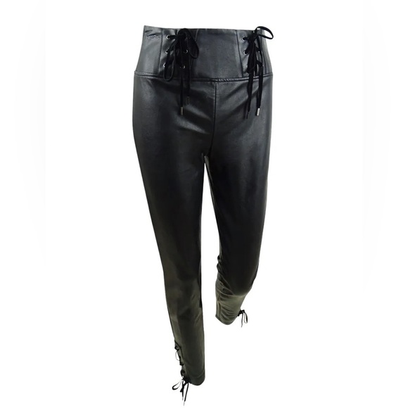 Guess LA Faux Leather leggings with lace up details - Picture 5 of 5